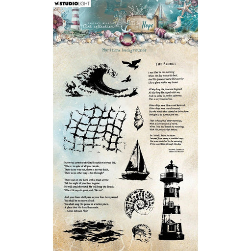 STUDIO LIGHT TIDE OF HOPE CLEAR STAMP MARITIME BACKGROUND - JMA-TH-STAMP931