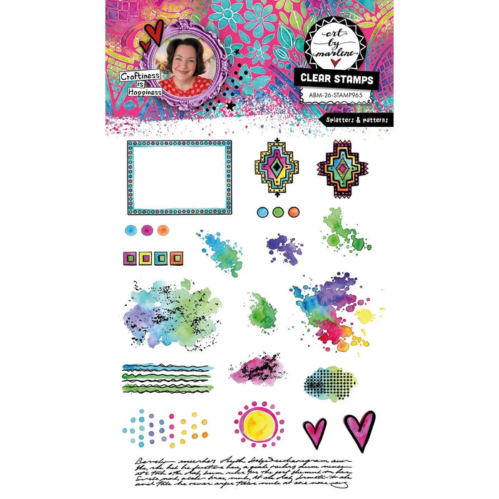 STUDIO LIGHT ART BY MARLENE CLEAR STAMP SPLATTERS AND PATTENS - ABM-26-STAMP965