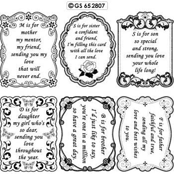 HEARTY CRAFTS STICKERS ALL OCCASION VERSES SILVER - GS652807S