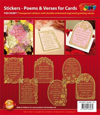 HEARTY CRAFTS STICKERS POEMS & VERSES GOLD - GS652871G