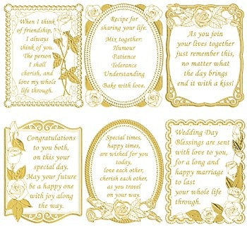 HEARTY CRAFTS STICKERS POEMS & VERSES GOLD - GS652881G