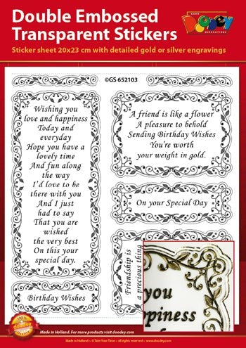HEARTY CRAFTS STICKERS ALL OCCASION TEXT LABLE SILVER - GS652103S