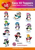 HEARTY CRAFTS EASY 3D TOPPERS PENGUINS - HC8251