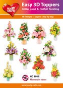 HEARTY CRAFTS EASY 3D TOPPERS FLOWERS IN VASES - HC8809
