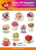 HEARTY CRAFTS EASY 3D TOPPERS FLOWERS IN CUP - HC8807