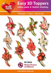 HEARTY CRAFTS EASY 3D TOPPERS WINTER FLOWERS - HC8826
