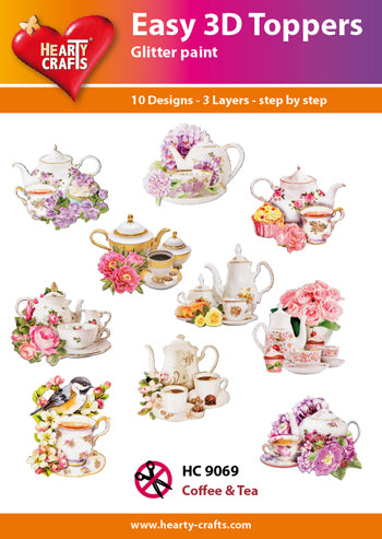 HEARTY CRAFTS EASY 3D TOPPERS COFFEE AND TEA - HC9069