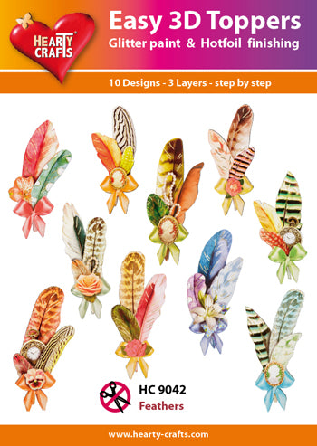 HEARTY CRAFTS EASY 3D TOPPERS FEATHERS - HC9042