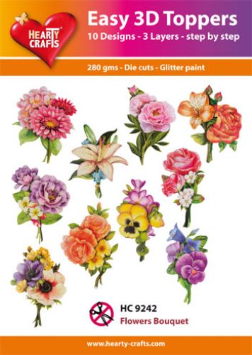 HEARTY CRAFTS EASY 3D TOPPERS FLOWER BOUQUET - HC9242