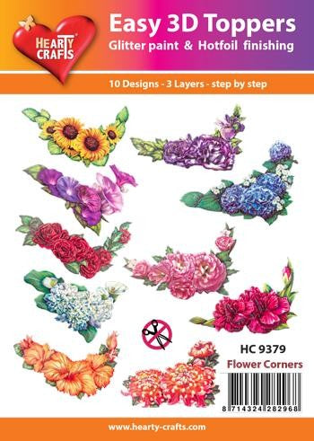 HEARTY CRAFTS EASY 3D TOPPERS FLOWER CORNERS - HC9379