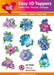 HEARTY CRAFTS EASY 3D TOPPERS FLOWERS BLUE VIOLET - HC9838