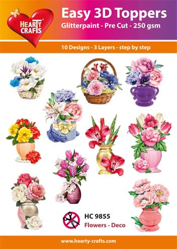 HEARTY CRAFTS EASY 3D TOPPERS FLOWERS DECO - HC9855