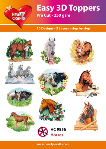 HEARTY CRAFTS EASY 3D TOPPERS HORSES - HC9856