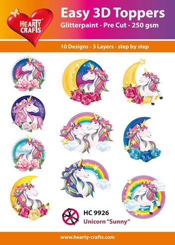 HEARTY CRAFTS EASY 3D TOPPERS UNICORN SUNNY - HC9926