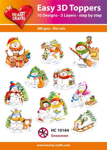HEARTY CRAFTS EASY 3D TOPPERS SNOWMEN - HC10184