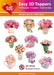HEARTY CRAFTS EASY 3D TOPPERS FLOWER BOUQUET IN VASE - HC10123