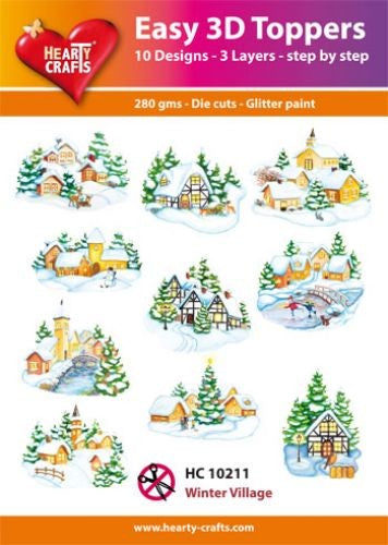 HEARTY CRAFTS EASY 3D TOPPERS WINTER VILLAGE - HC10211