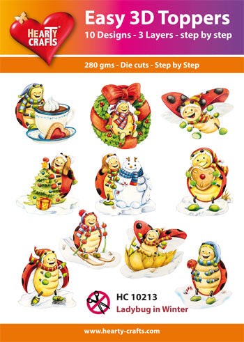 HEARTY CRAFTS EASY 3D TOPPERS LADYBUG IN WINTER - HC10213