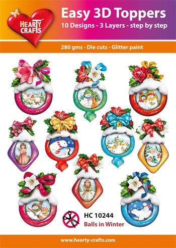 HEARTY CRAFTS EASY 3D TOPPERS DECOBALLS IN WINTER - HC10244