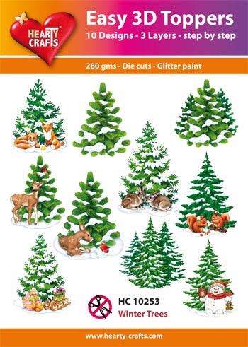 HEARTY CRAFTS EASY 3D TOPPERS WINTER TREES - HC10253