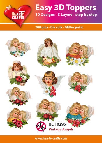 HEARTY CRAFTS EASY 3D TOPPERS VINTAGE ANGELS - HC10296