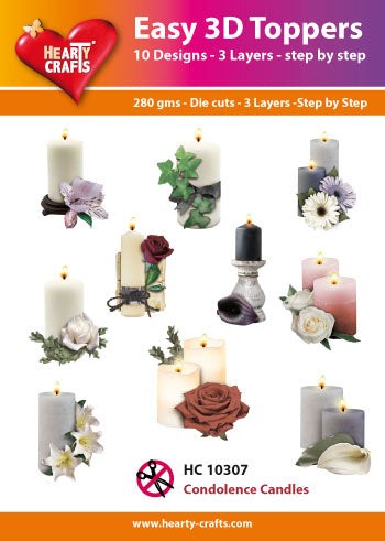 HEARTY CRAFTS EASY 3D TOPPERS CONDOLENCE CANDLES - HC10307