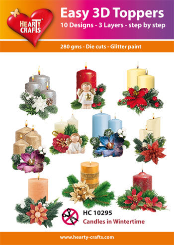 HEARTY CRAFTS EASY 3D TOPPERS CANDLES IN WINTERTIME - HC10295