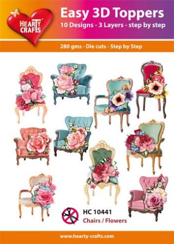 HEARTY CRAFTS EASY 3D TOPPERS CHAIRS FLOWERS - HC10441
