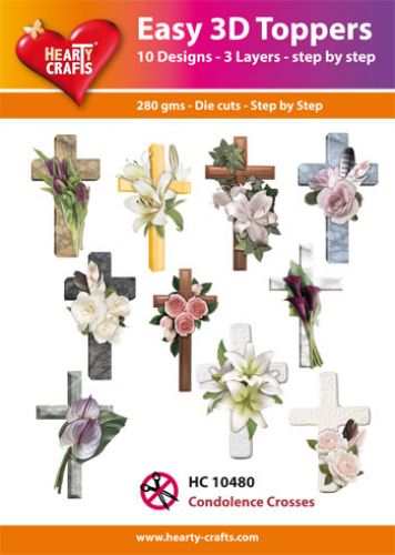 HEARTY CRAFTS EASY 3D TOPPERS CONDOLENCE CROSSES - HC10480