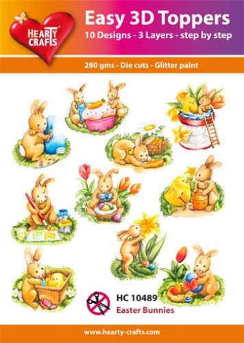 HEARTY CRAFTS EASY 3D TOPPERS EASTER BUNNIES - HC10489
