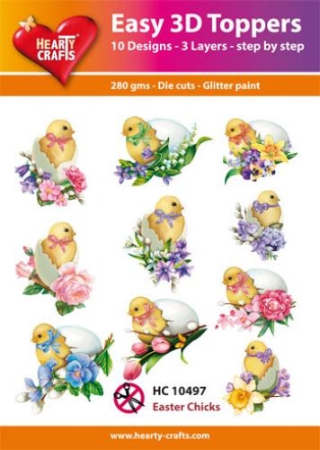 HEARTY CRAFTS EASY 3D TOPPERS EASTER CHICKS - HC10497