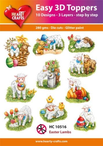 HEARTY CRAFTS EASY 3D TOPPERS EASTER LAMBS - HC10516