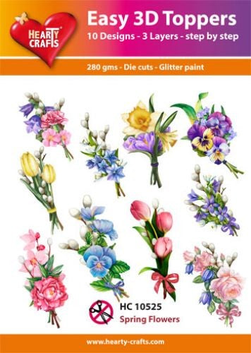 HEARTY CRAFTS EASY 3D TOPPERS SPRING FLOWERS - HC10525