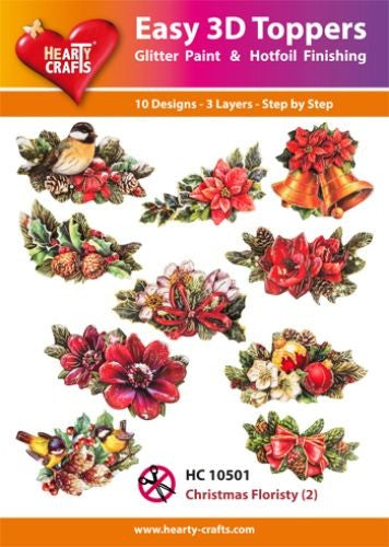 HEARTY CRAFTS EASY 3D TOPPERS CHRISTMAS FLORISTY 2 - HC10501