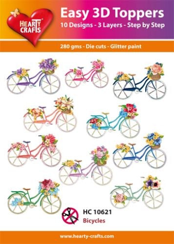 HEARTY CRAFTS EASY 3D TOPPERS BICYCLES - HC10621