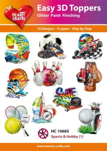 HEARTY CRAFTS EASY 3D TOPPERS SPORTS AND HOBBY 1 - HC10685