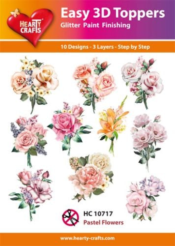 HEARTY CRAFTS EASY 3D TOPPERS PASTEL FLOWERS - HC10717