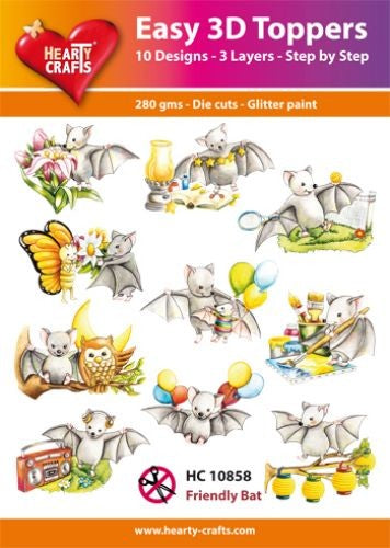 HEARTY CRAFTS EASY 3D TOPPERS FRIENDLY BAT - HC10858