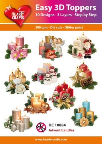 HEARTY CRAFTS EASY 3D TOPPERS ADVENT CANDLES - HC10884