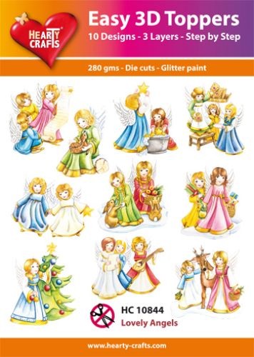 HEARTY CRAFTS EASY 3D TOPPERS LOVELY ANGELS - HC10844