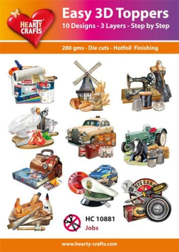 HEARTY CRAFTS EASY 3D TOPPERS JOBS - HC10881