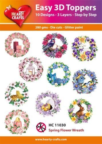 HEARTY CRAFTS EASY 3D TOPPERS SPRING FLOWER WREATH - HC11030