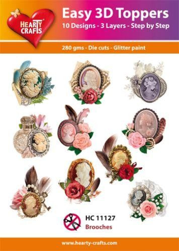 HEARTY CRAFTS EASY 3D TOPPERS BROOCHES - HC11127