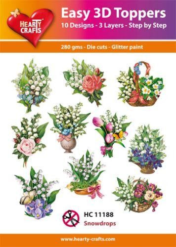 HEARTY CRAFTS EASY 3D TOPPERS SNOWDROPS - HC11188