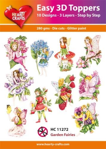 HEARTY CRAFTS EASY 3D TOPPERS GARDEN FAIRIES - HC11272