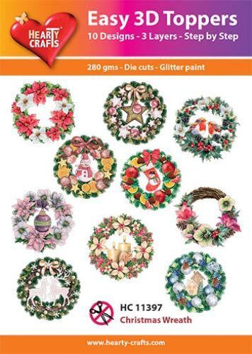 HEARTY CRAFTS EASY 3D TOPPERS CHRISTMAS WREATH - HC11397