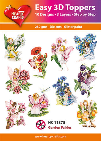 HEARTY CRAFTS EASY 3D TOPPERS GARDEN FAIRIES - HC11878