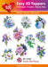 HEARTY CRAFTS EASY 3D TOPPERS PURPLE/ BLUE FLOWERS - HC11790