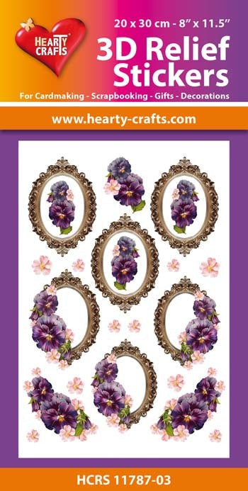 HEARTY CRAFTS 3D RELIEF STICKERS A4 BAROQUE FRAMES - HCRS11787-03