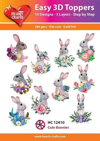 HEARTY CRAFTS EASY 3D CUTE BUNNIES - HC12410